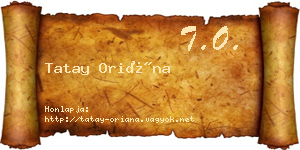 Tatay Oriána névjegykártya